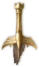 Une vue de l'Epée de Bois à garde dorée du conte ''le Roi à l'Epée de Bois''.